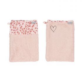 Bebe-Jou Leopard Washand Pink 2 Stuks