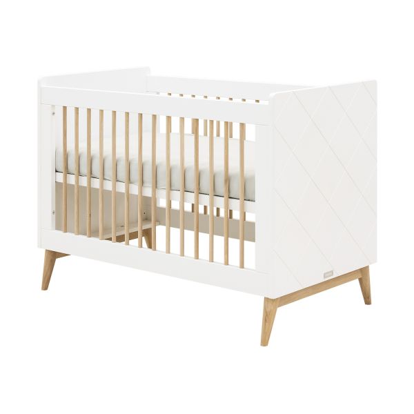Bopita Paris Babykamer Wit / Eiken | Bed 60 x 120 cm + Commode