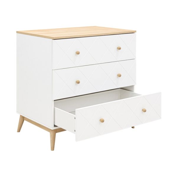 Bopita Paris Babykamer Wit / Eiken | Bed 60 x 120 cm + Commode