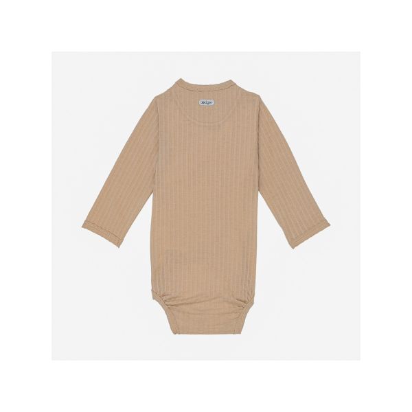 Lodger Seersucker Overslagromper - Lange Mouw - Mt. 50 - Beige