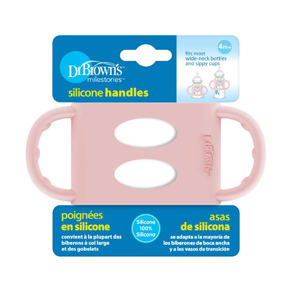 Dr. Brown's Brede Halsfles Handgrepen Roze