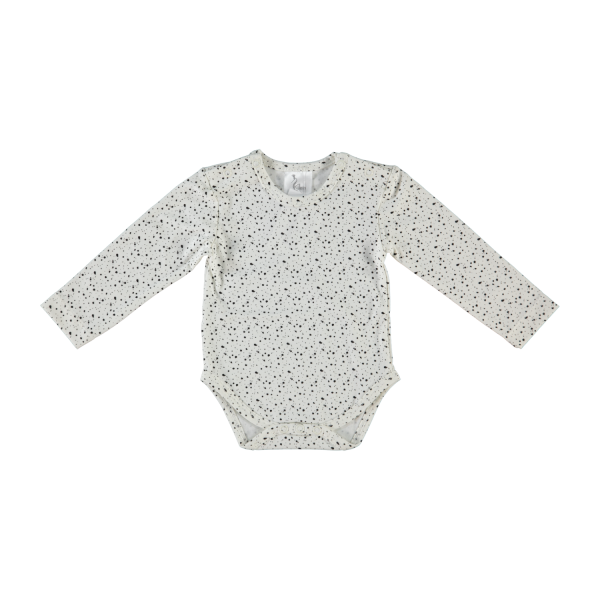Klein Baby Black Dots Romper Lange Mouw Off White