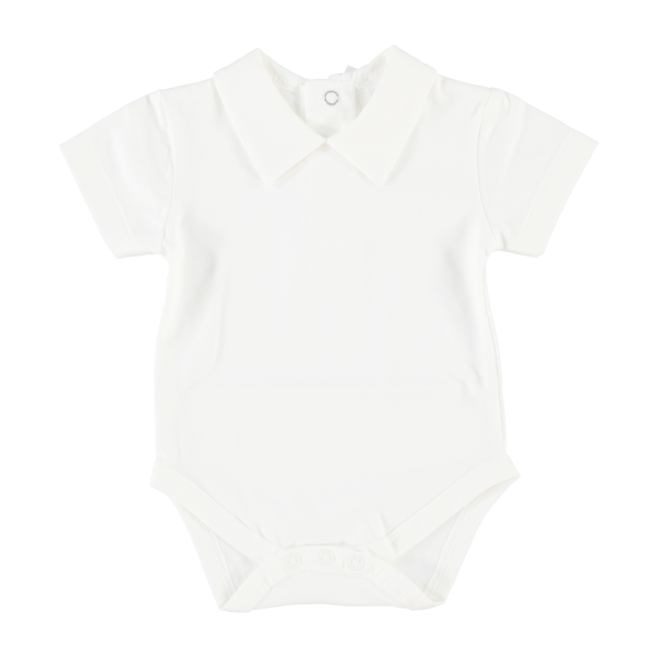Klein Baby Romper Met Kraag - Korte Mouw - Mt. 50 - Off White