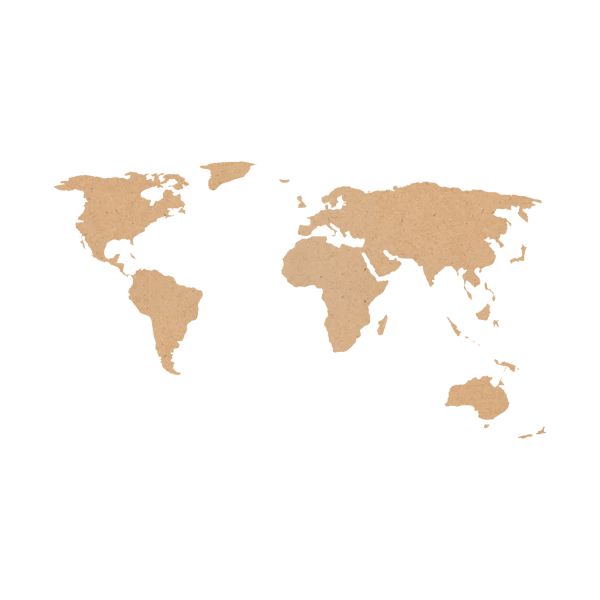Maison Cocon Wereldkaart Wanddecoratie - Small - Naturel