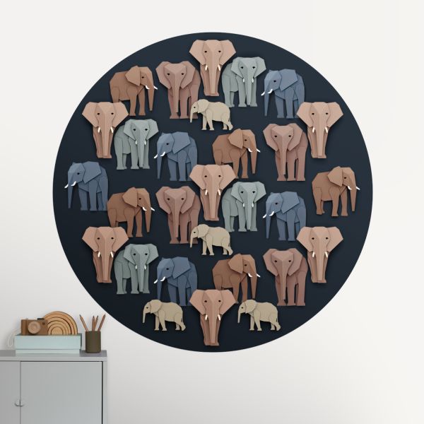 Studio Ditte Olifanten Cirkelbehang - 95 cm
