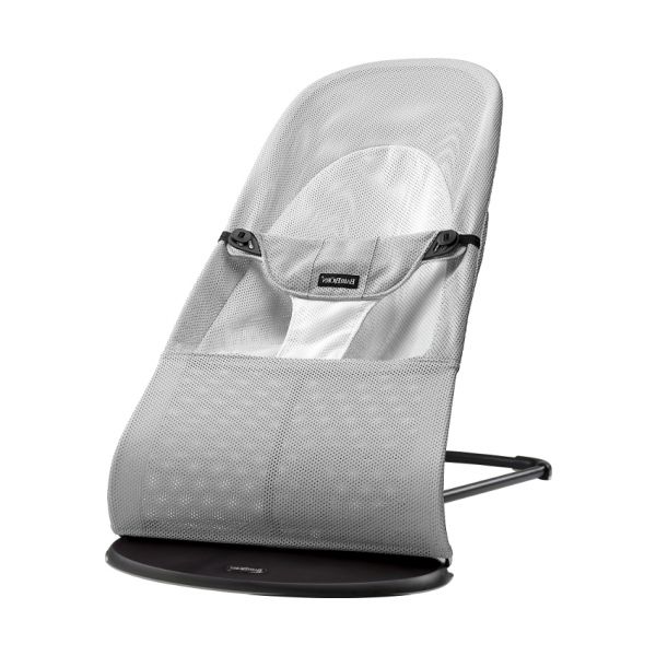 BabyBj rn Balance Soft Wipstoel Mesh Silver Wit Babypark