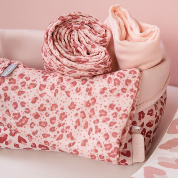 Bebe-Jou Leopard Opvouwbare Verzorgingsmand Pink