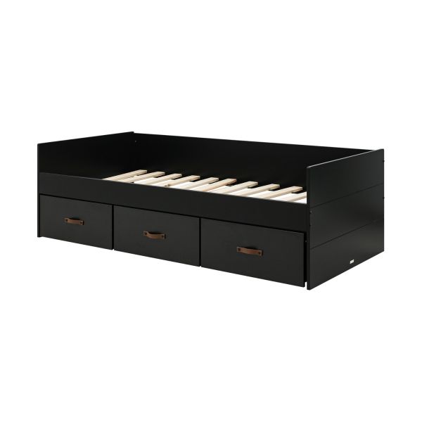 Bopita Floris Kinderkamer Zwart / Naturel | Bedbank + Bureau