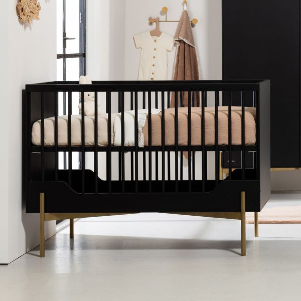 Kidsmill Boutique Babybed Zwart / Brass 60 x 120 cm