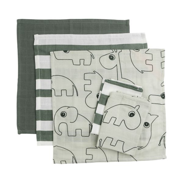 Done by Deer Deer Friends Monddoekjes Green 5 Stuks