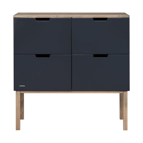 Kidsmill Sepp Babykamer Antraciet / Beuken | Bed 60 x 120 cm + Commode