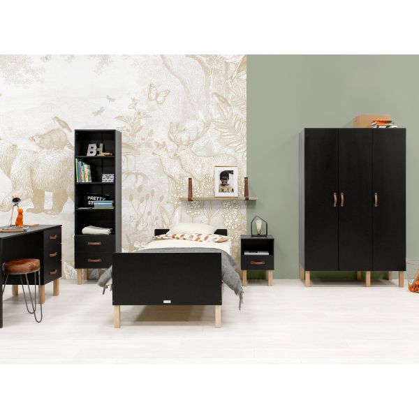 Bopita Floris Kinderkamer Zwart / Naturel | Bed + Bureau