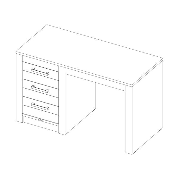 Kinderkamer Sem Nautic Grijs - Bedbank - Bureau