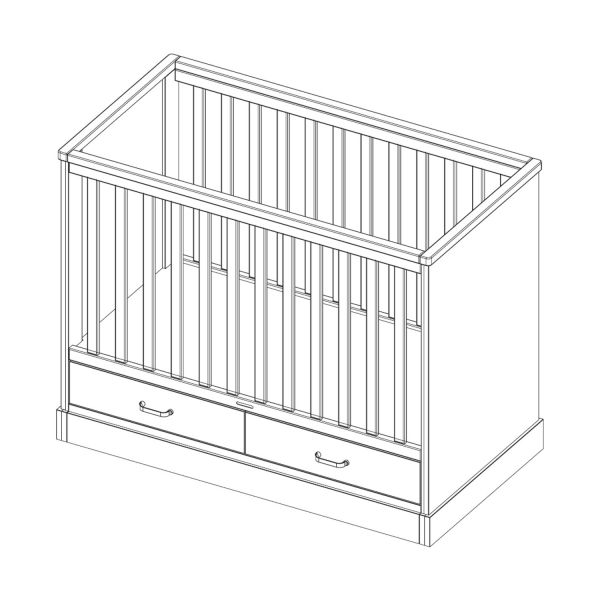 Kidsmill Newport Babykamer Wit | Bed 60 x 120 cm + Commode
