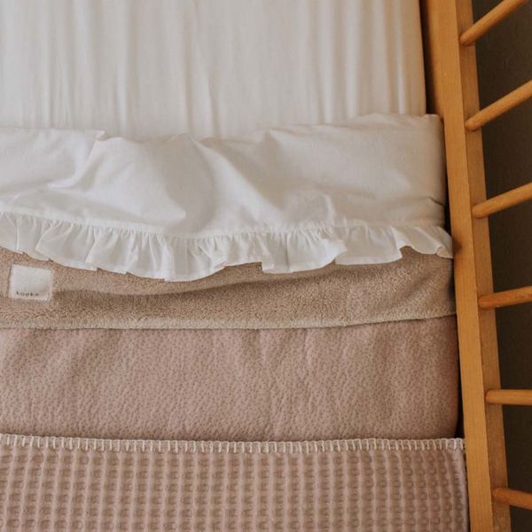Koeka Ruffle Ledikantlaken Warm White 110 x 140 cm