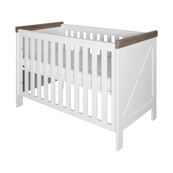 Kidsmill Savigno Babykamer Grijs Met Kruis | Bed 60 x 120 cm + Commode