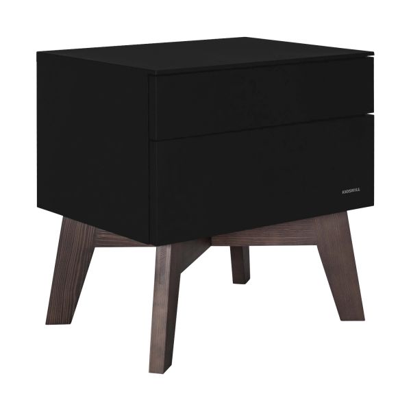 Kidsmill Sixties Nachtkastje Zwart Mat / Walnoot