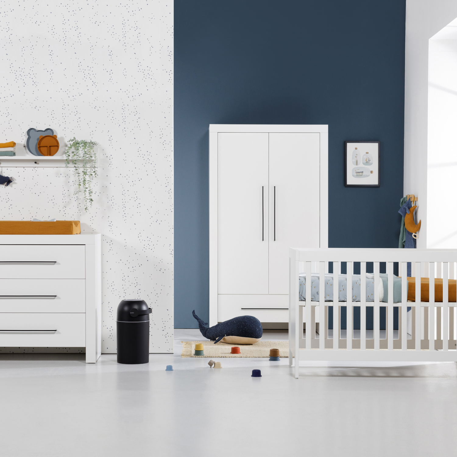 Europe Baby Sylt II Babykamer | Bed 70 x 140 cm + Commode + Kast 2-Deurs